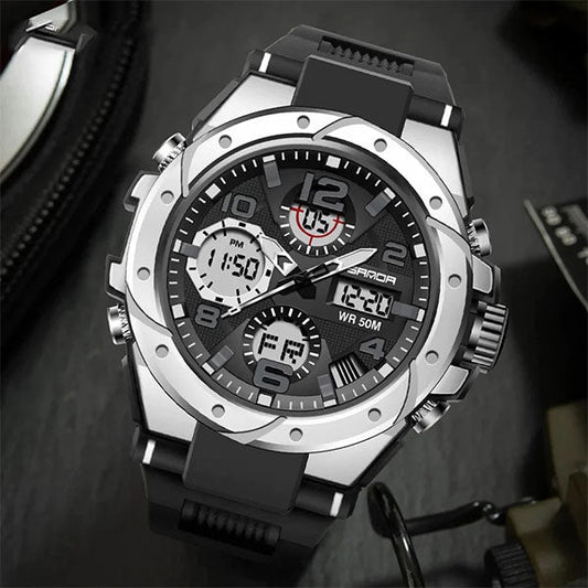 TOMI 9105 Sports Luxury Dual Time Waterproof Wrist Watch
